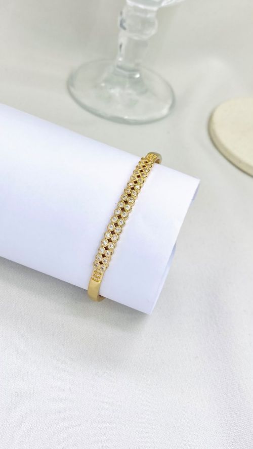 Bracelete Duo Bolinha Dourado