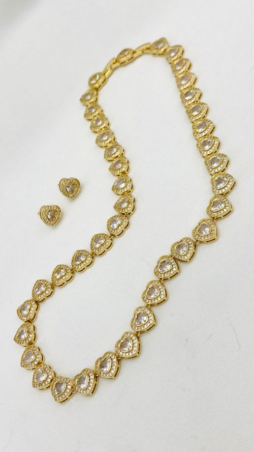 Conjunto Ariana Grande Inspira��o Swarovski Dourado