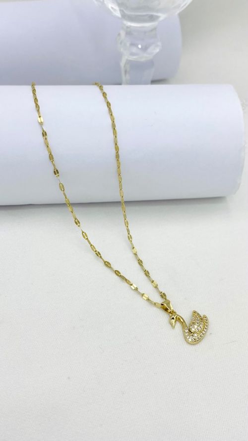 Colar Cisney Dourado A�o Inox