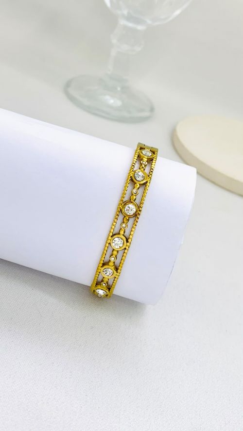 Bracelete Glow Dourado A�o Inox