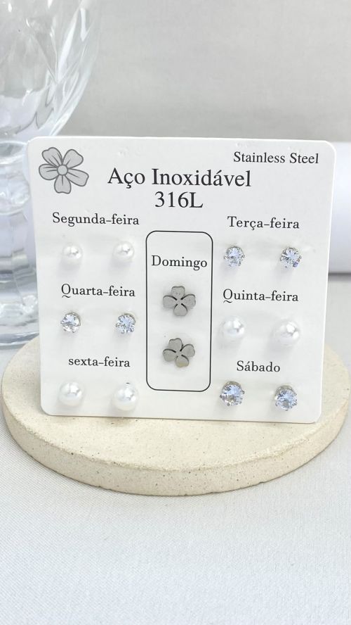 Semaninha Trevo Laminado Prata A�o Inox