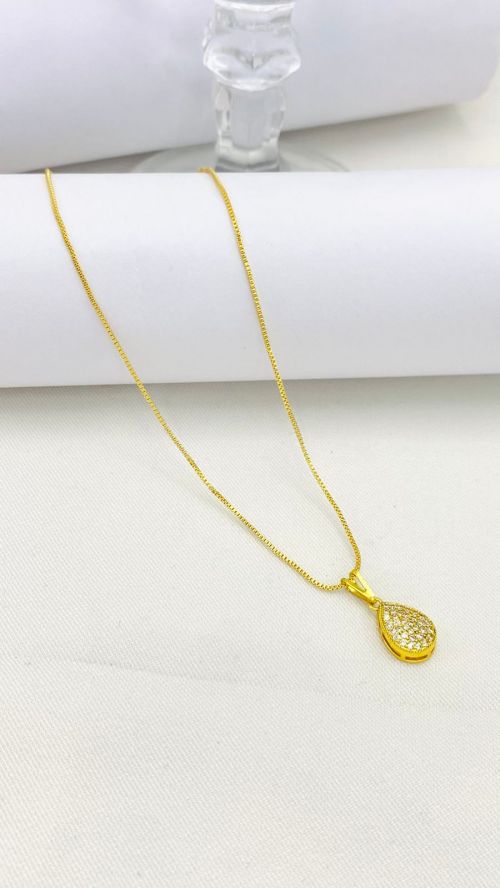 Colar Gota Brilhante Dourado