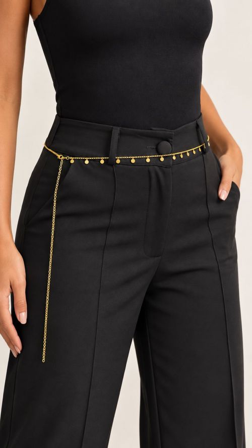 Cinto Corrente Medalha Feminino Ajust�vel Dourado