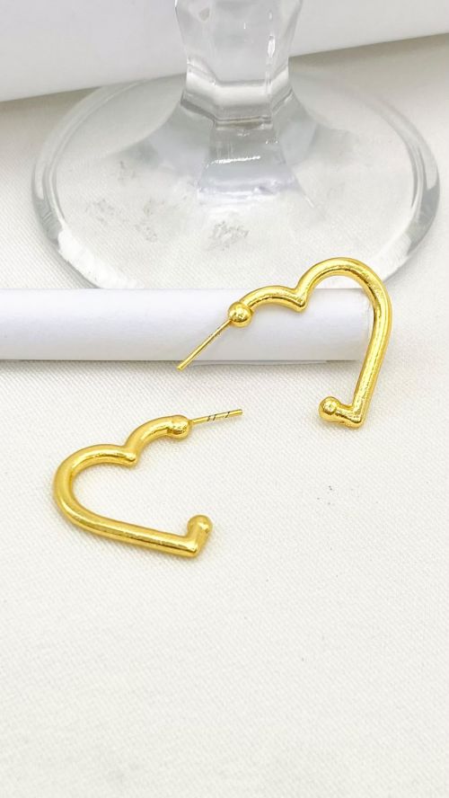 Argola Mini Cora��o Dourado