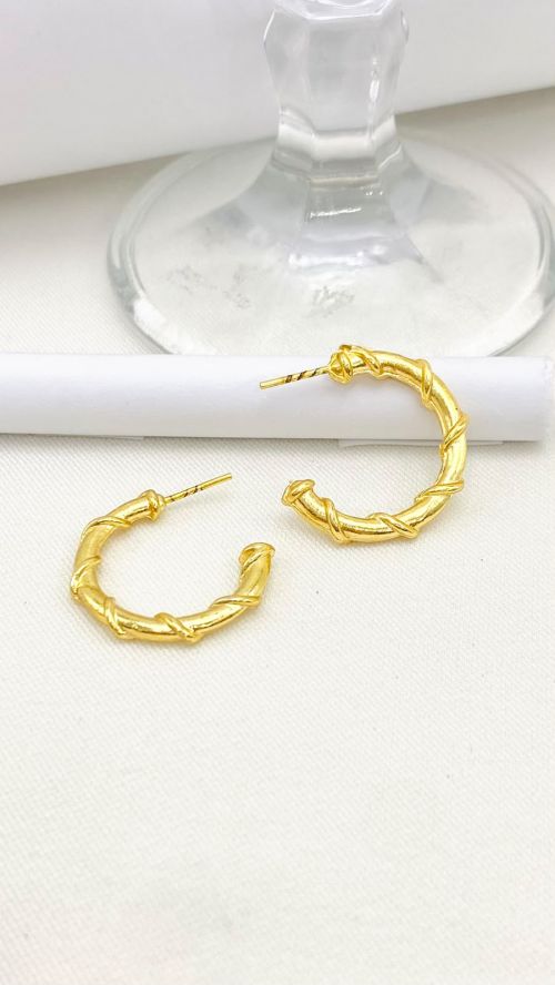 Argola  Mini Elo Dourado