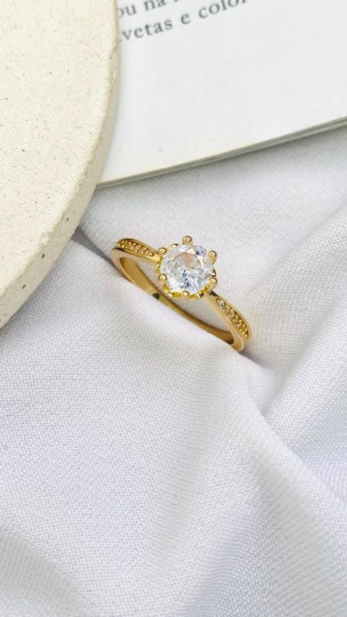 Anel Ponto de Luz Luxuria Dourado