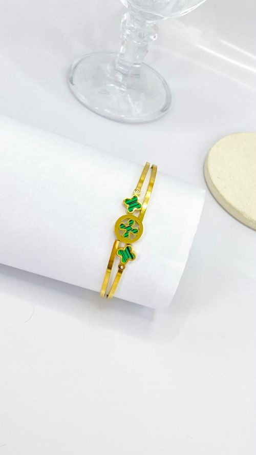 Bracelete Inspira��o Louis Vuitton Dourado A�o Inox