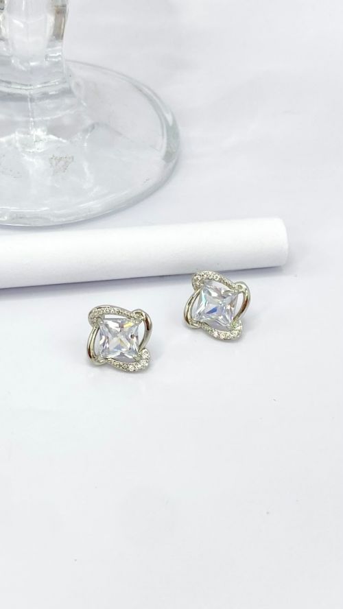 Brinco Cristal Estrelado Prata