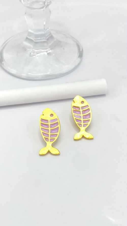 Brinco Peixinho Maresia Esmaltado Dourado