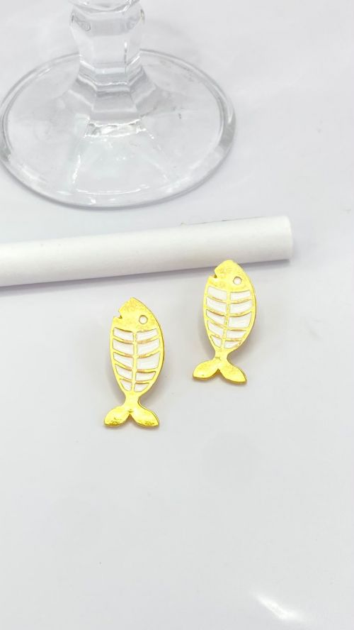 Brinco Peixinho Maresia Esmaltado Dourado