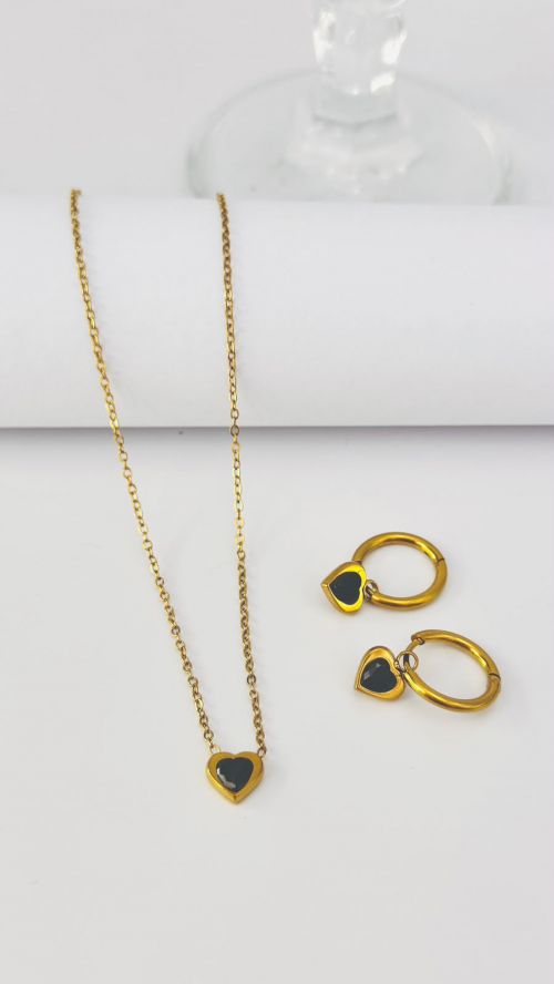 Conjunto  Cora��o em A�o Inoxid�vel