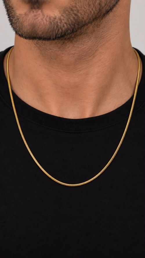 Corrente Malha PP Masculino Dourado A�o Inox