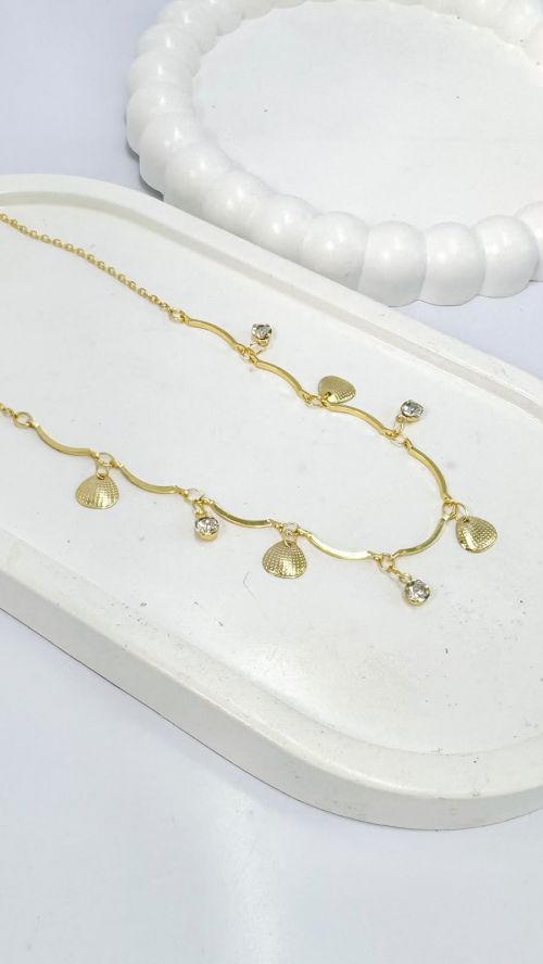 Chocker Conchinhas de Luz Dourado