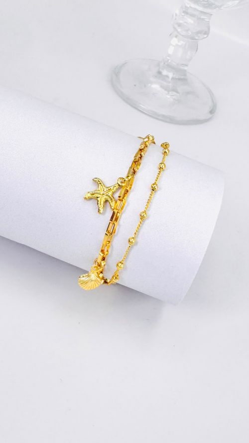 Pulseira Dupla Cartier Marina Dourado