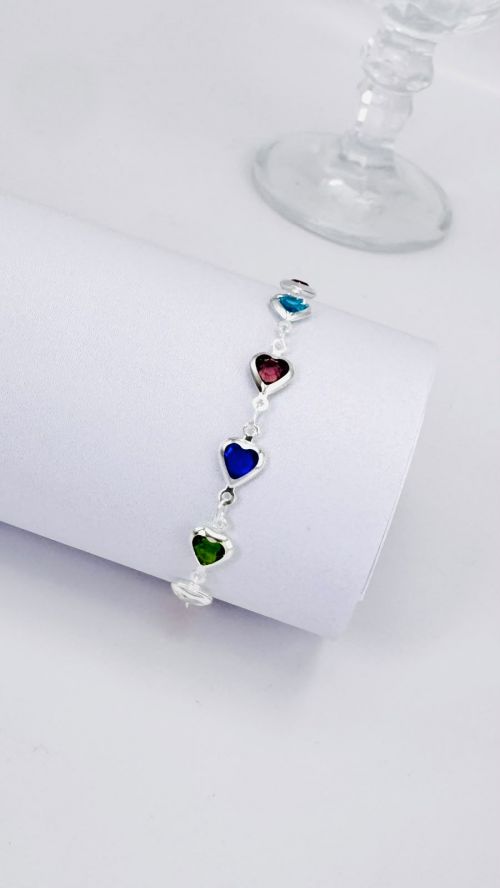 Pulseira Cora��o Tiffany Prata