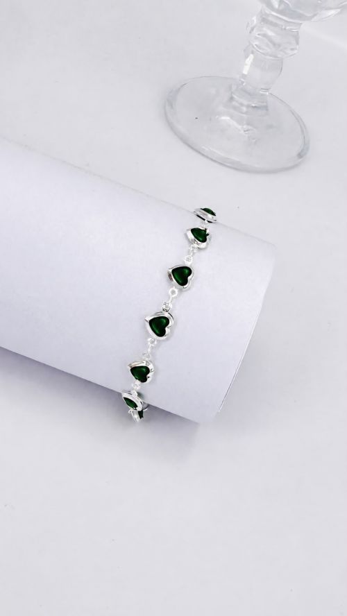 Pulseira Cora��o Tiffany Prata