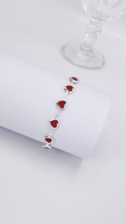 Pulseira Cora��o Tiffany Prata