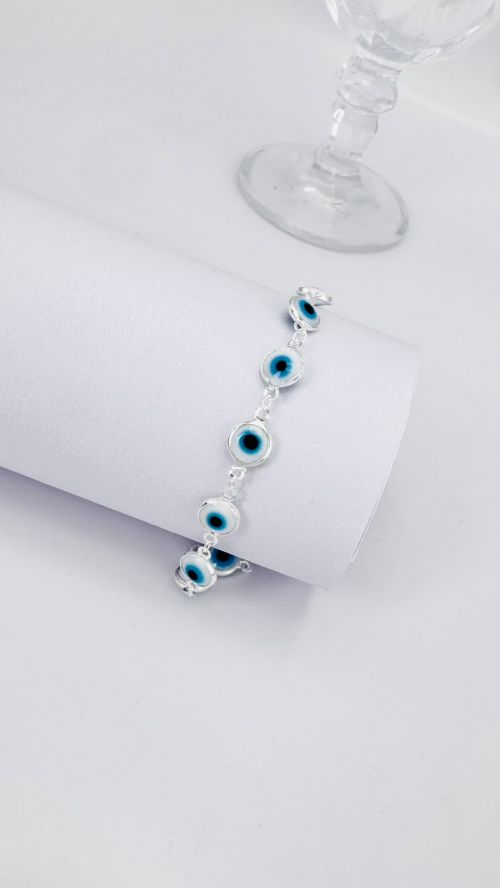 Pulseira Olho Grego Prata