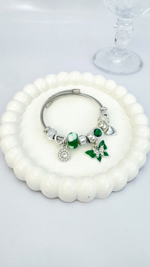 Pulseira Inspira��o Pandora Borboleta Prata Infantojuvenil/Adulto
