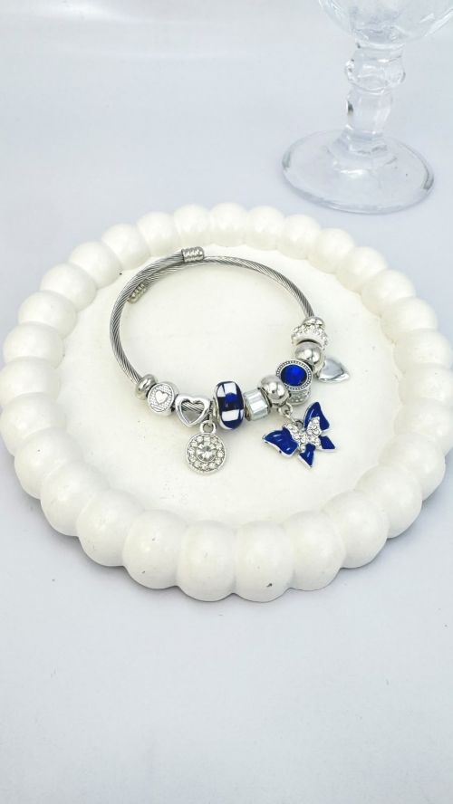 Pulseira Inspira��o Pandora Borboleta Prata Infantojuvenil/Adulto