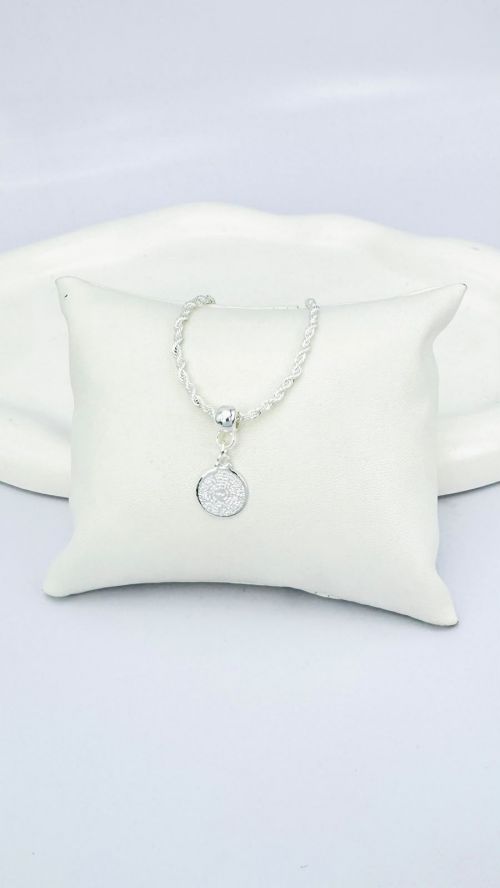Pulseira Cord�o Baiano Medalha Pai Nosso Prata