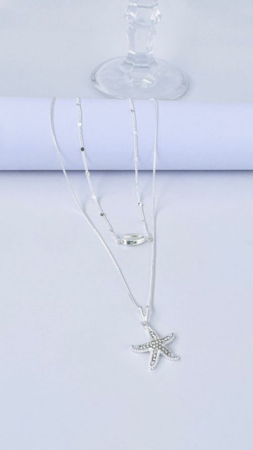 Colar Duplo Pontilhado Estrela Ocean