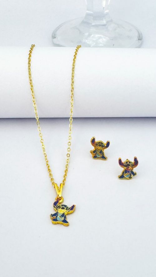 Conjunto Infantil Stitch Dourado