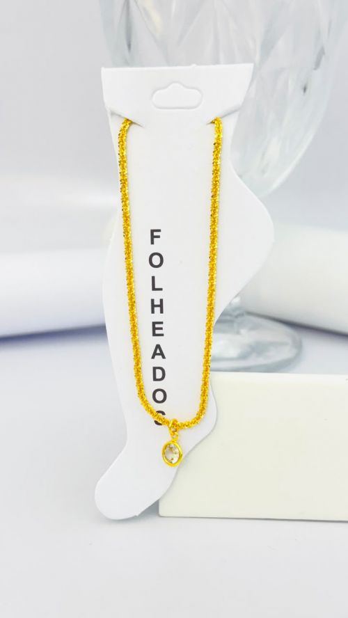 Tornozeleira Elegance Ponto De Luz Dourado