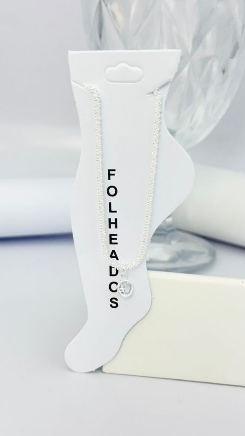Tornozeleira Elegance Ponto De Luz Prata
