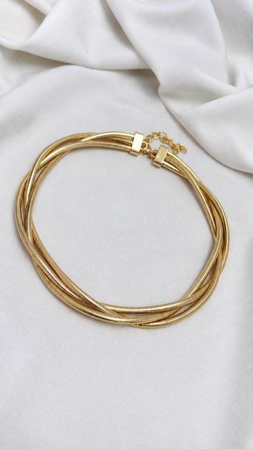 Chocker Aro Entrelace Dourado