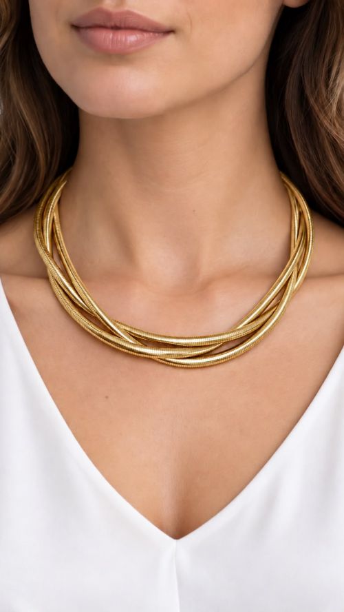 Chocker Aro Entrelace Dourado