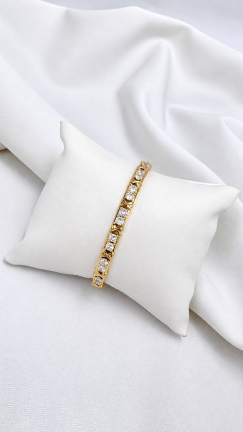 Bracelete X Diamante Dourado