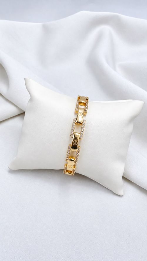 Bracelete Inspira��o Cartier Dourado