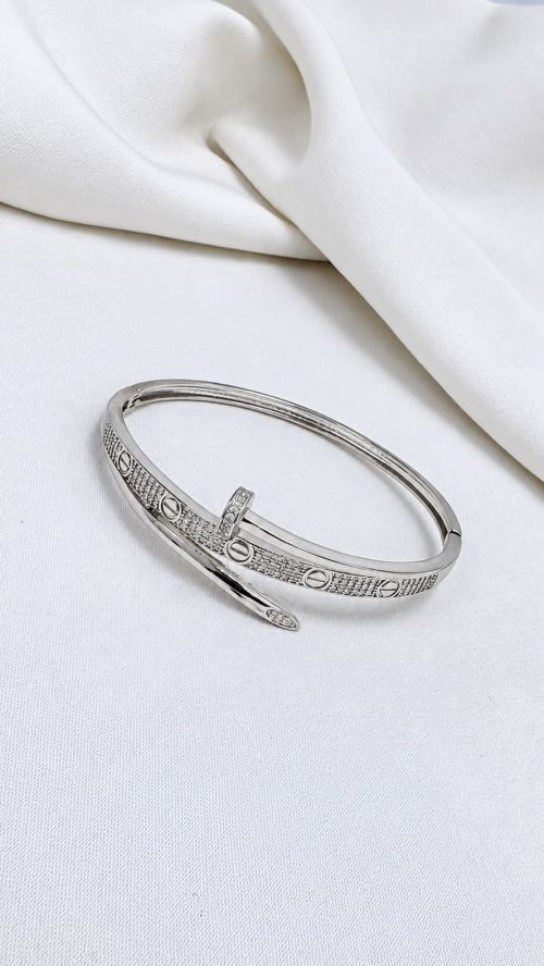 Bracelete Prego Inspira��o Cartier Prata
