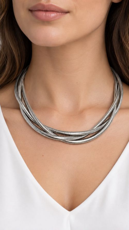 Chocker Aro Entrelace Prata