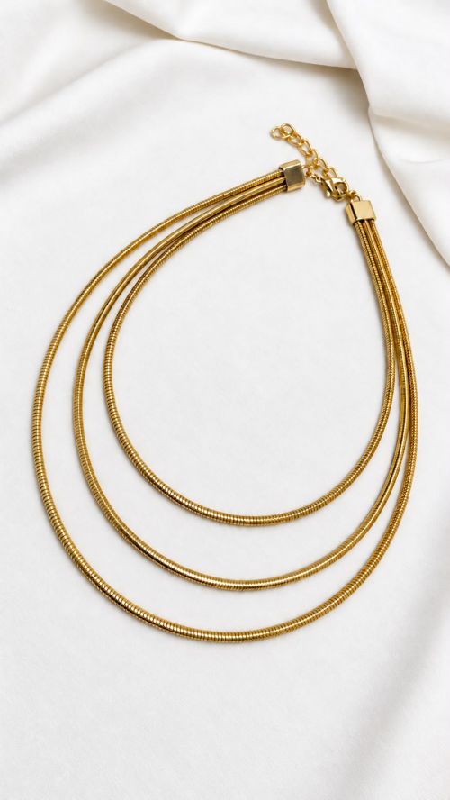Chocker aro Tr�s Filas dourado