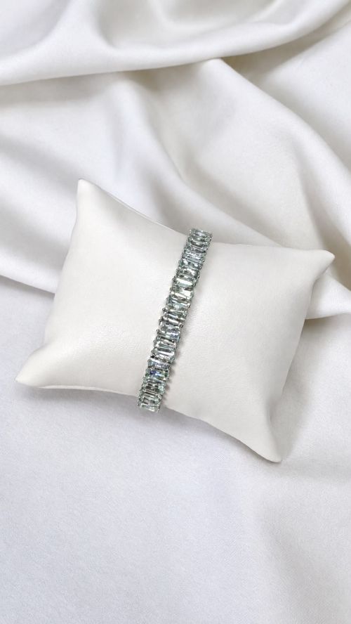 Bracelete Aro Baguete Prata