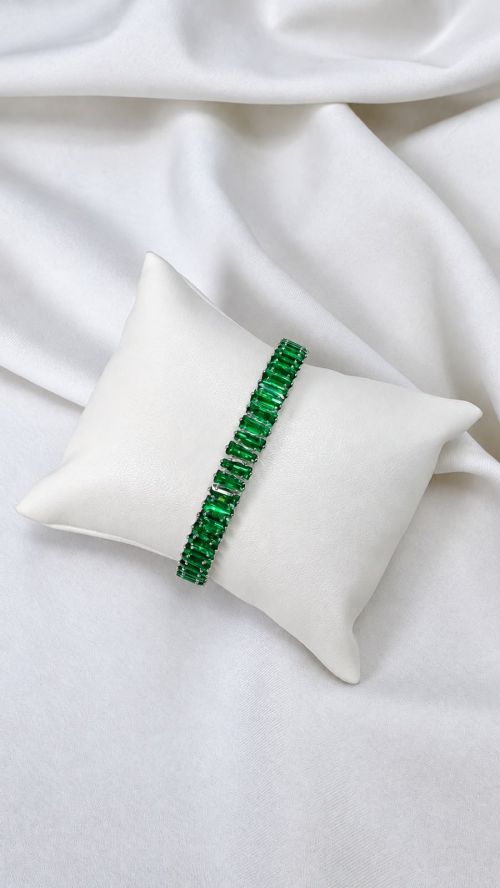 Bracelete Aro Baguete Prata