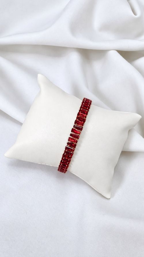 Bracelete Aro Baguete Regulavel Dourado