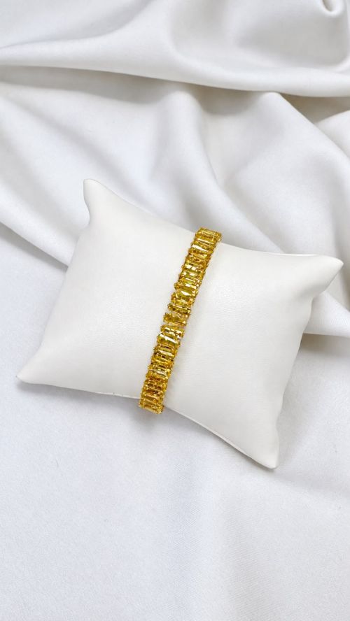 Bracelete Aro Baguete Regulavel Dourado
