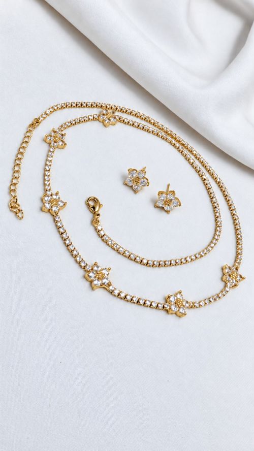 Conjunto Flor Reluzente Dourado
