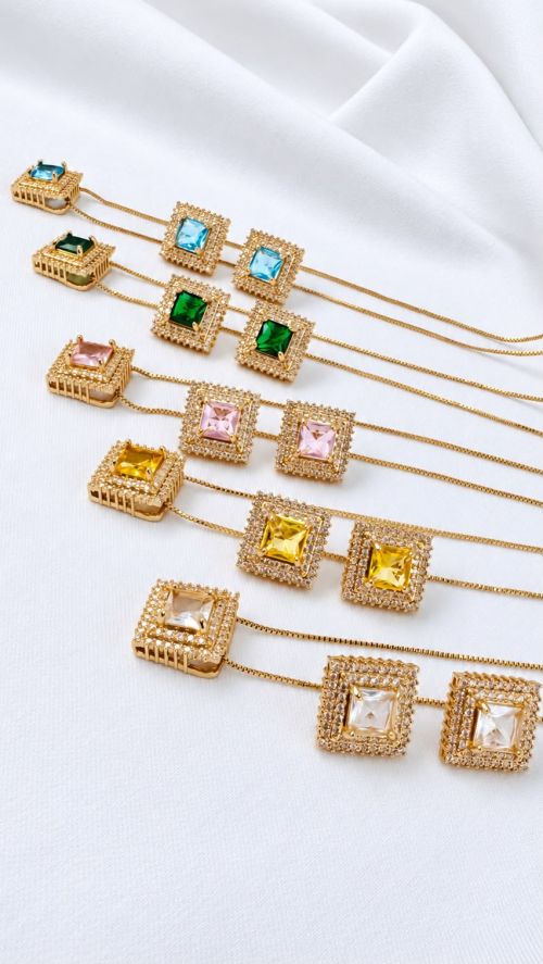 Conjunto Quadrado Imperial Dourado