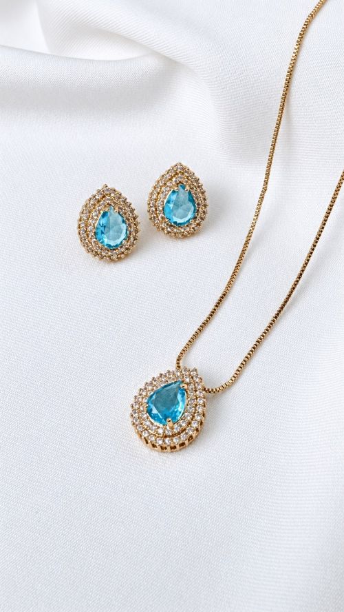 Conjunto Gota Realeza Dourado
