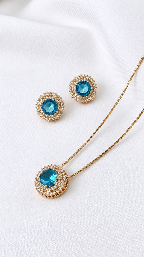 Conjunto Circulo Cristalizado Dourado