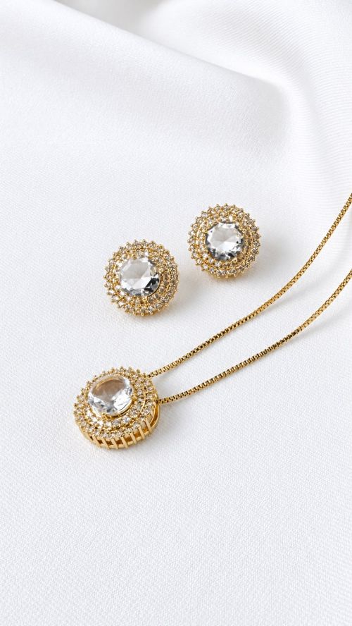 Conjunto Circulo Cristalizado Dourado