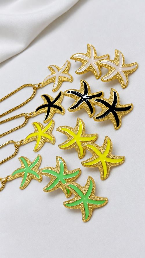 Conjunto Estrela Praiana Esmaltado Dourado