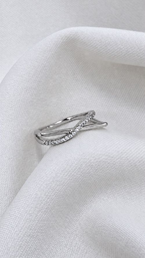 Anel Quadrado Chic Elegance Prata