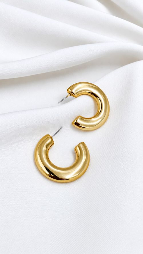 Argola Tubo Elegance Dourado