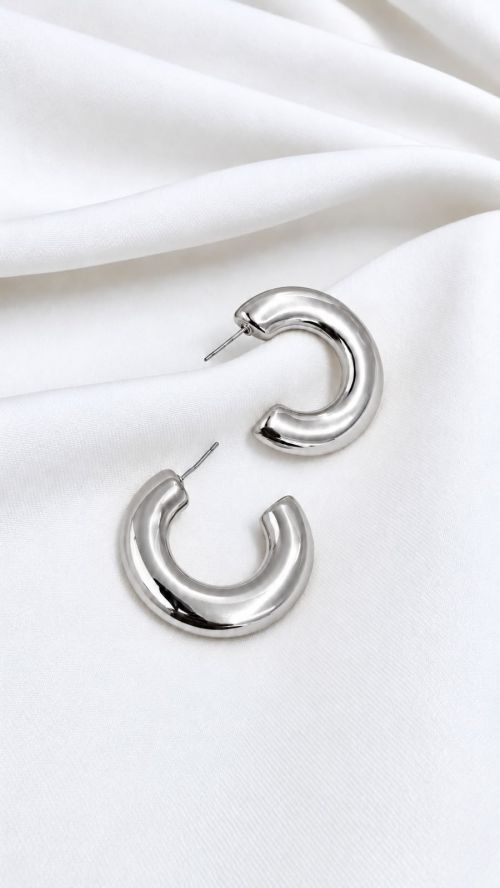 Argola Tubo Elegance Prata