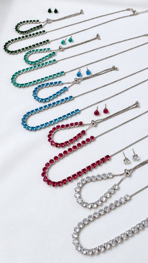 Kit Colar,Pulseira e Brinco Cora��o Riviera Prata